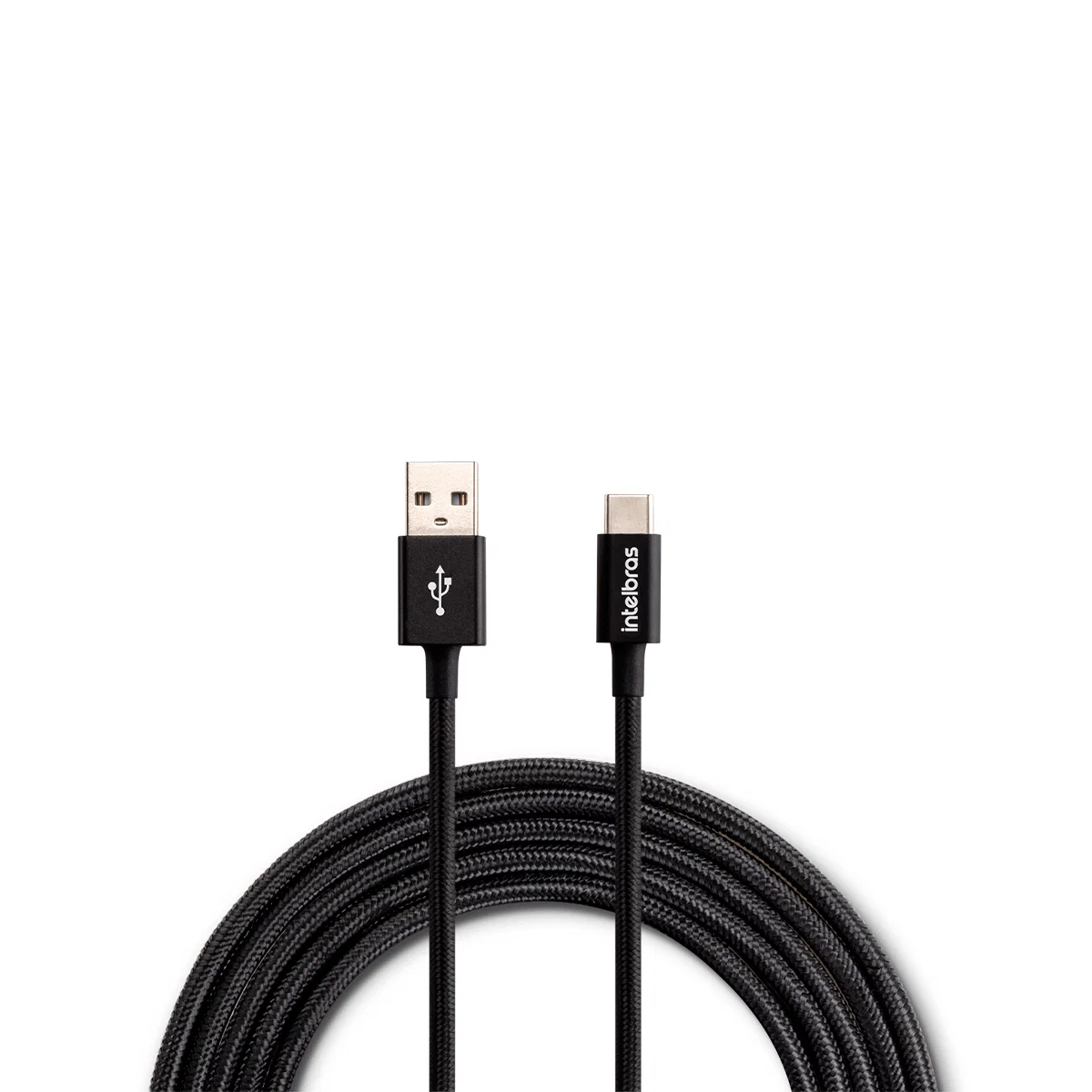 Cabo USB-C 1,5m em Nylon Preto Intelbras EUAC 15NP