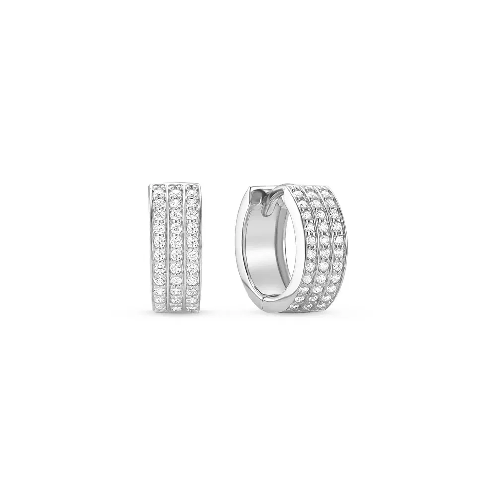 Argola Life Maxi em Prata 925 com Pedras Incolores, 12,5mm