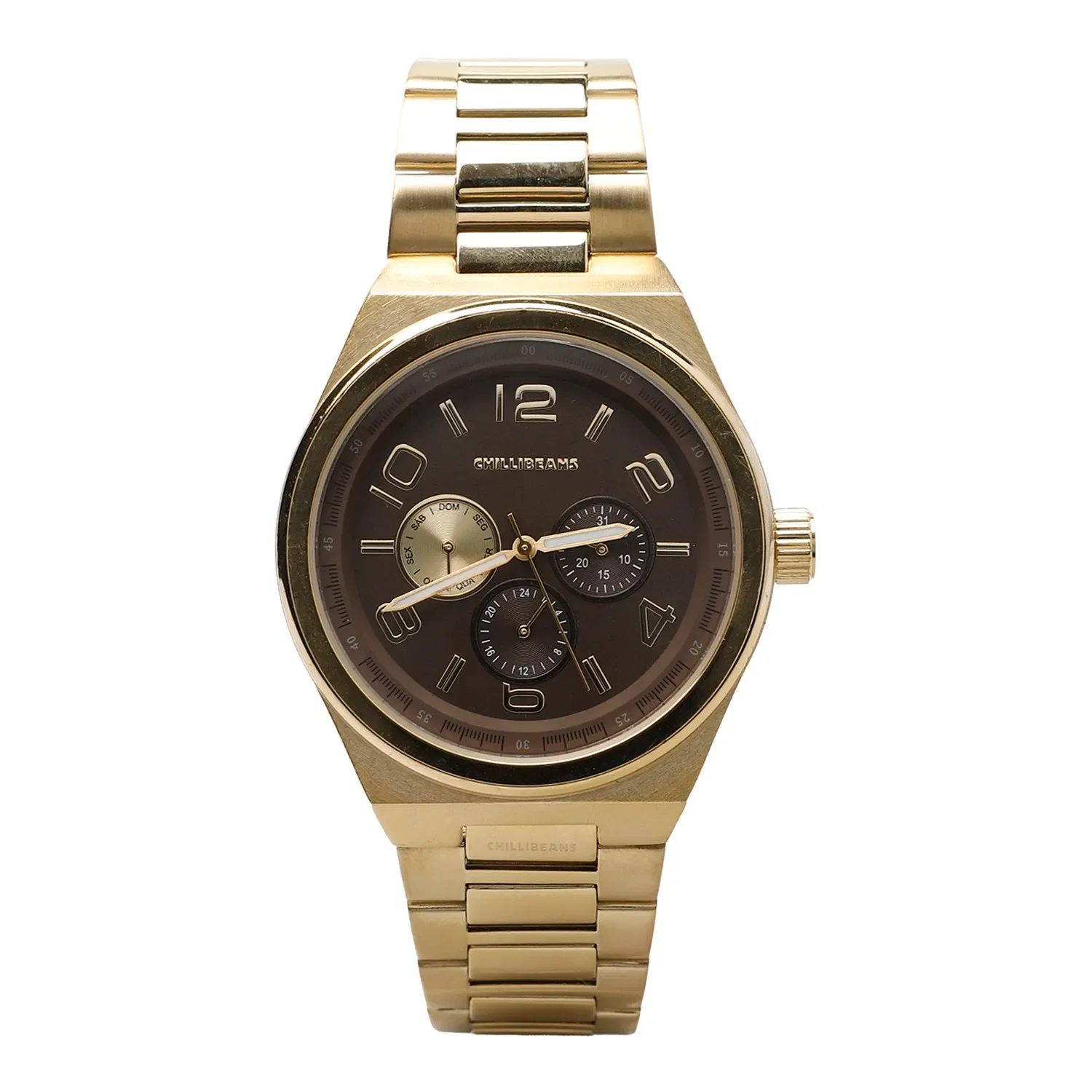 Relógio Analógico Masculino Chilli Beans Metal Dourado — imagem 1