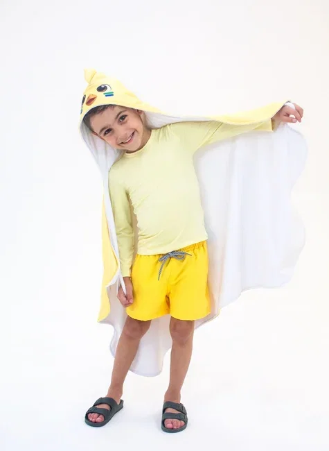 Toalha Infantil com Capuz Canarinho Unissex Amarelo Up Baby
