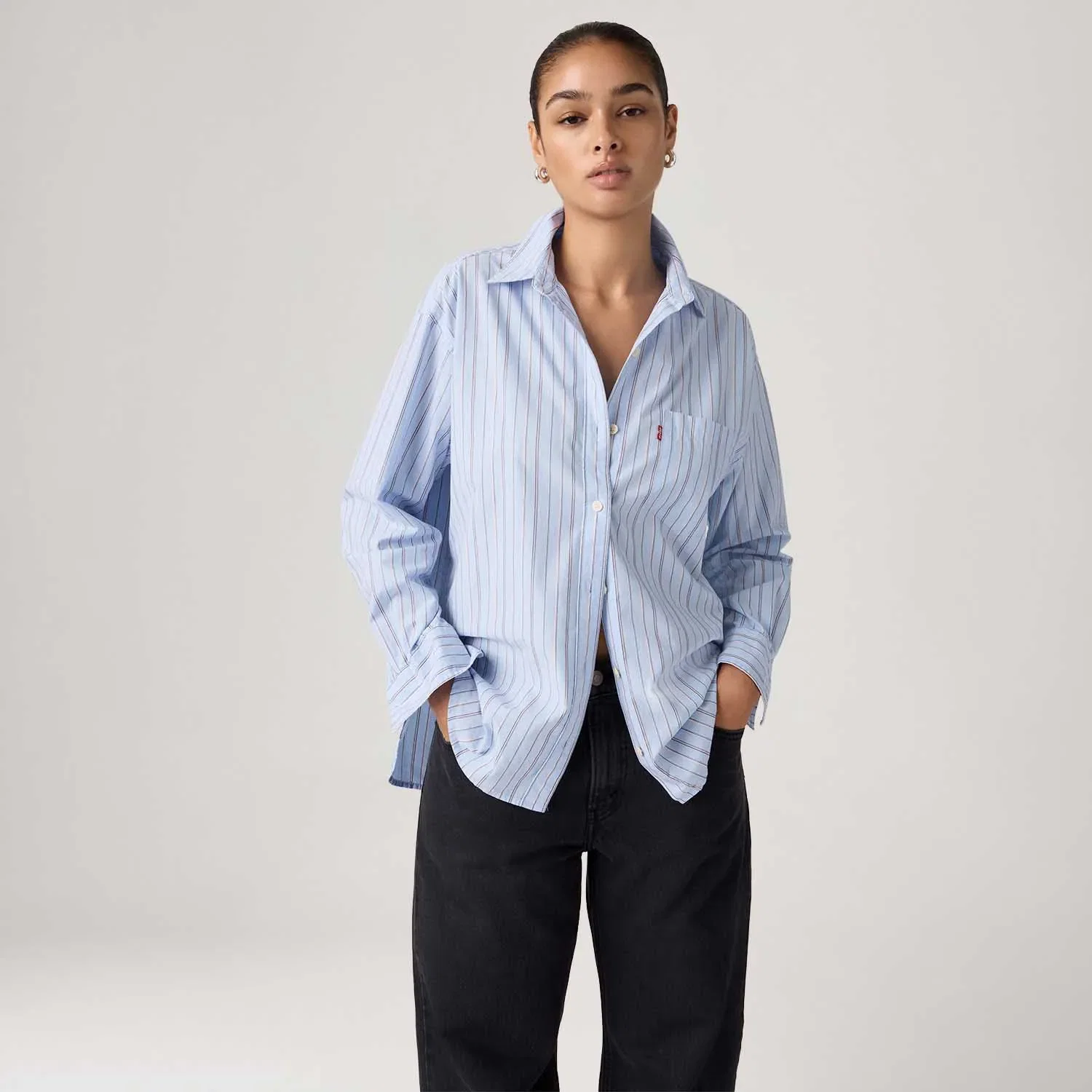 Camisa Levi's® Harlie Boyfriend Azul Manga Longa — imagem 1