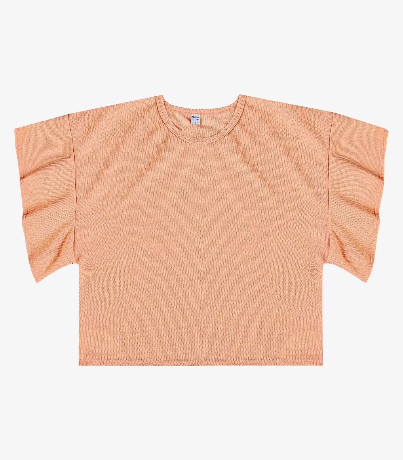 Blusa Feminina Com Manga Franzida Infinita Cor Rosa
