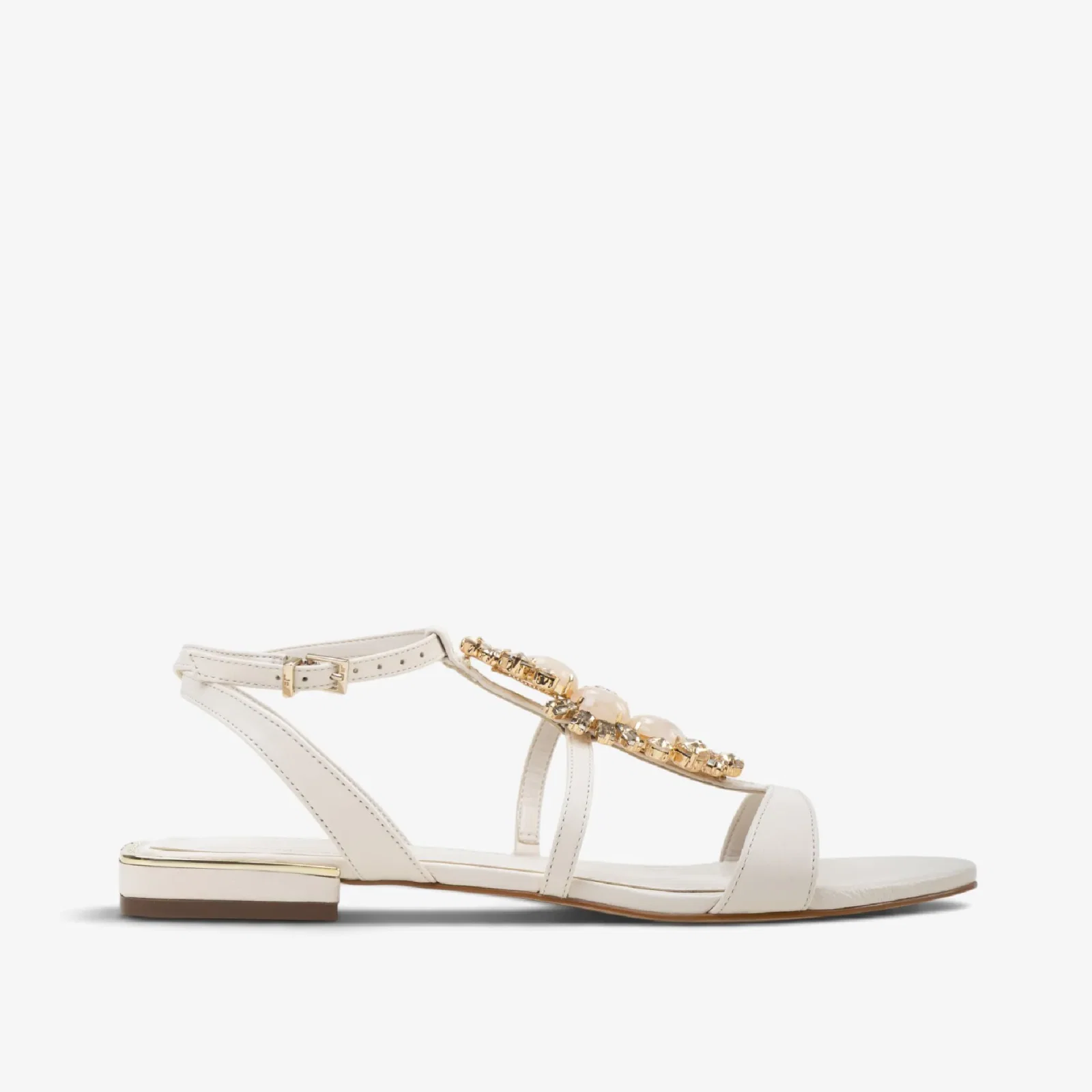 Rasteira Mineral Off White Prisma Couro — imagem 1