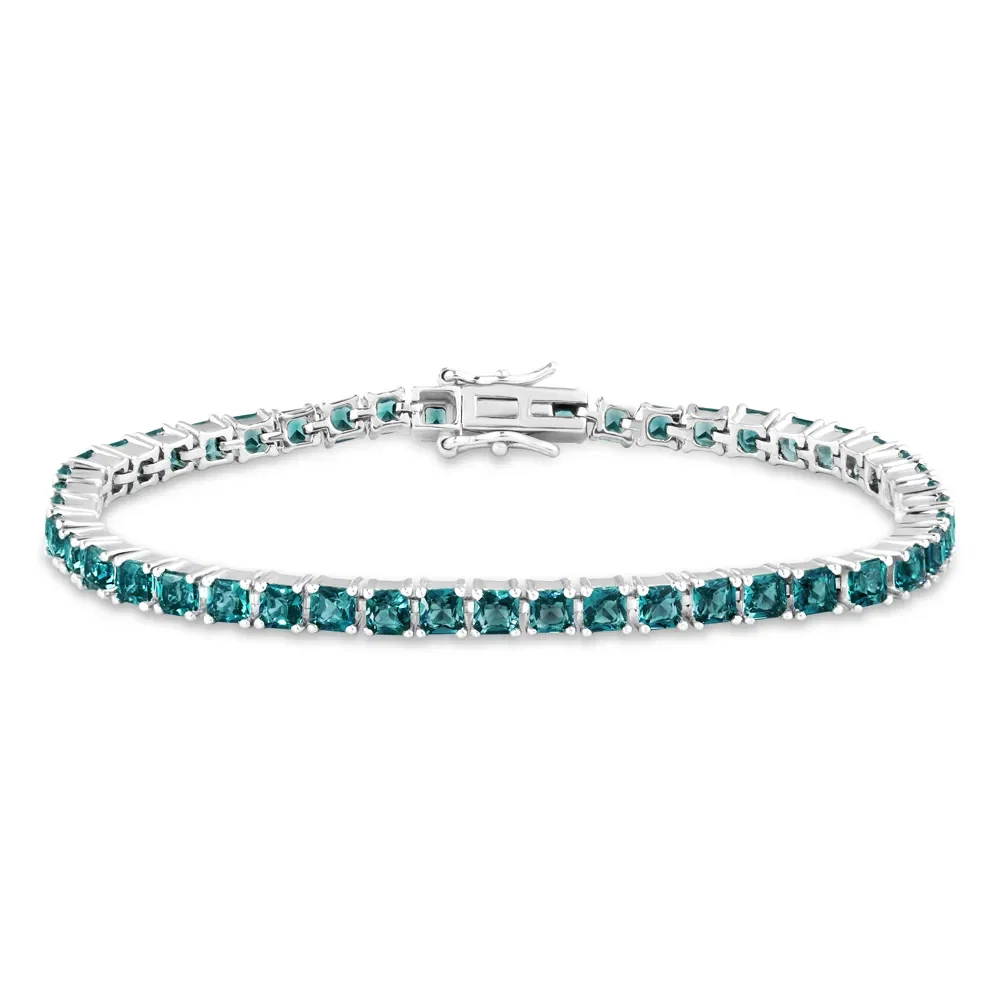 Pulseira Life Riviera II em Prata 925 com Pedras Verde Escuro — imagem 1