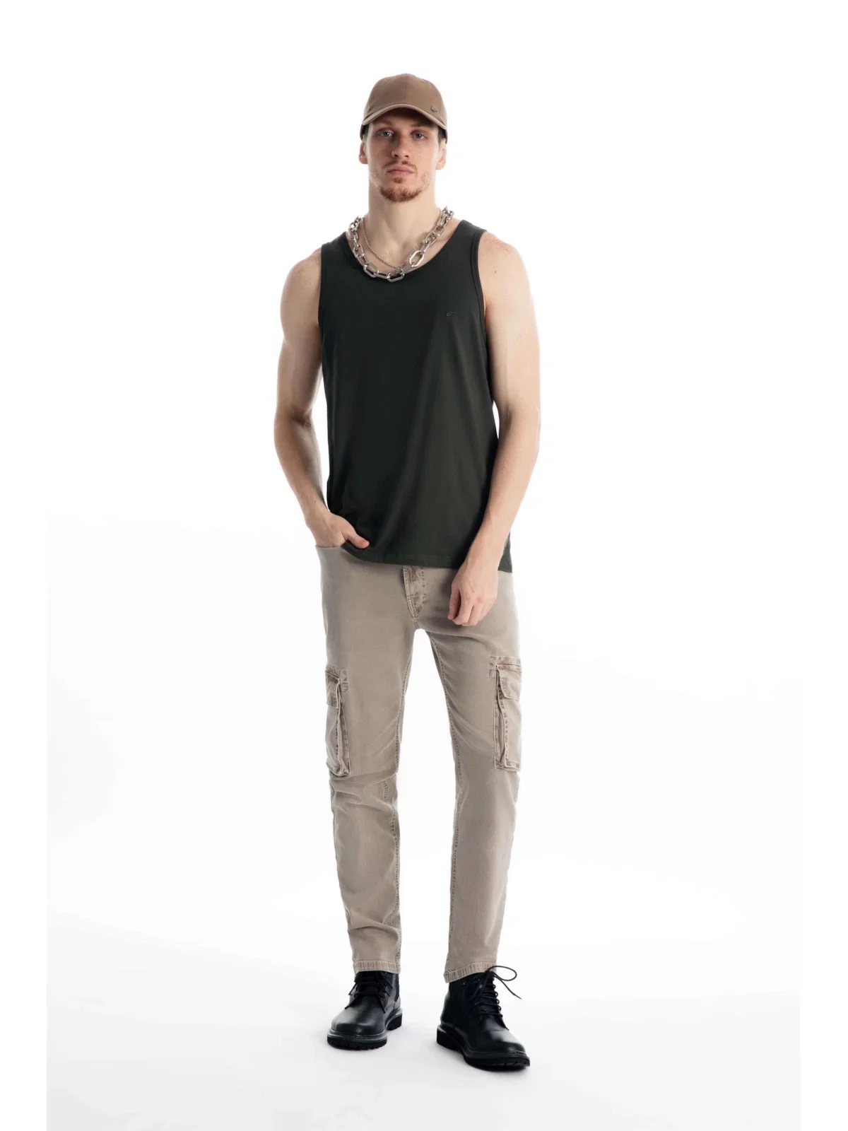 Calça Canvas Original Cargo Slim Husk