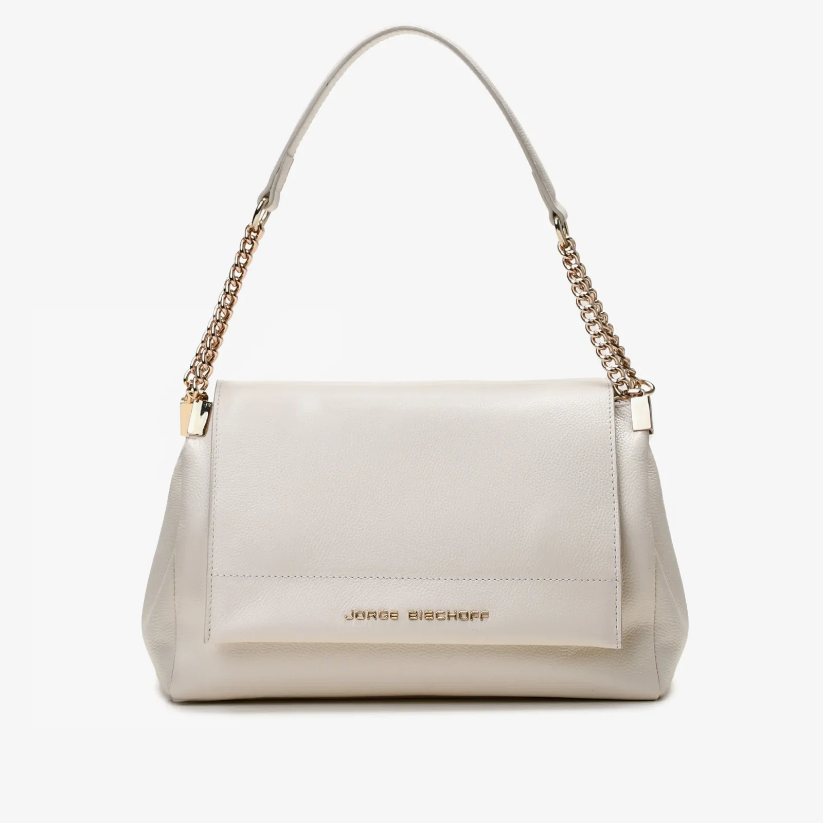 Bolsa De Ombro Off White Algodão Couro