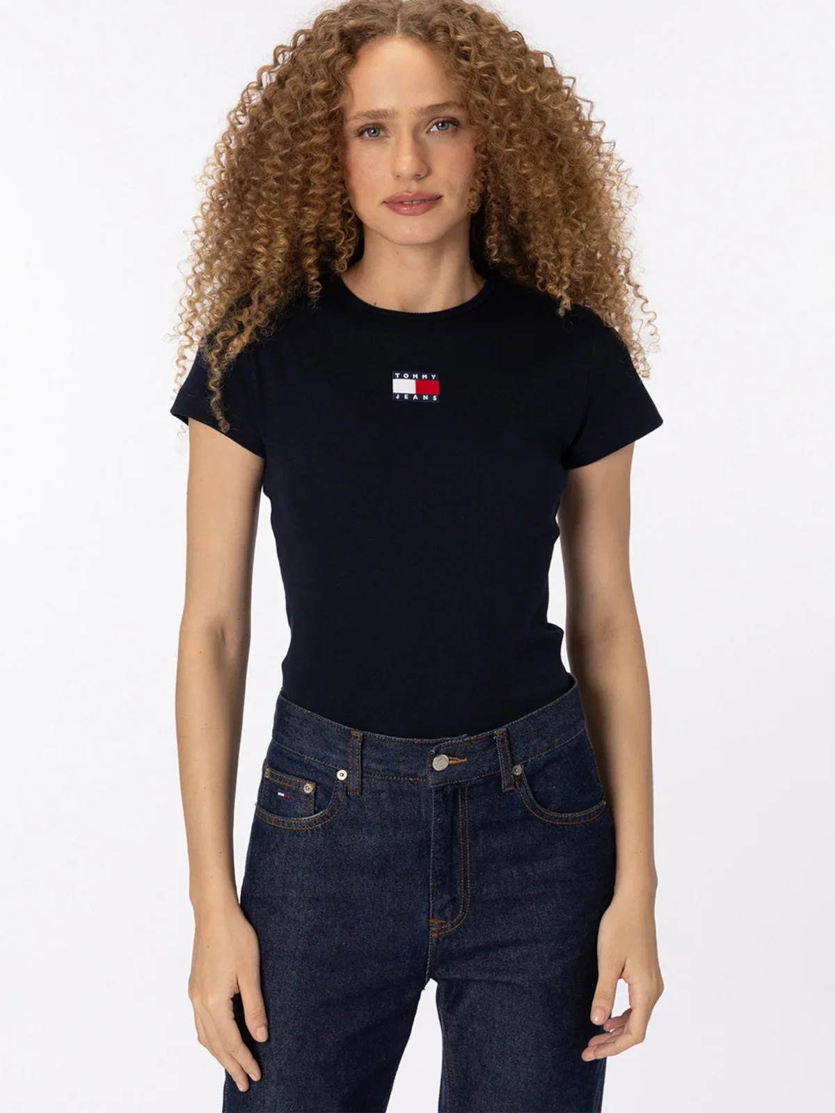 Camiseta Slim Canelada Tommy Badge — imagem 1