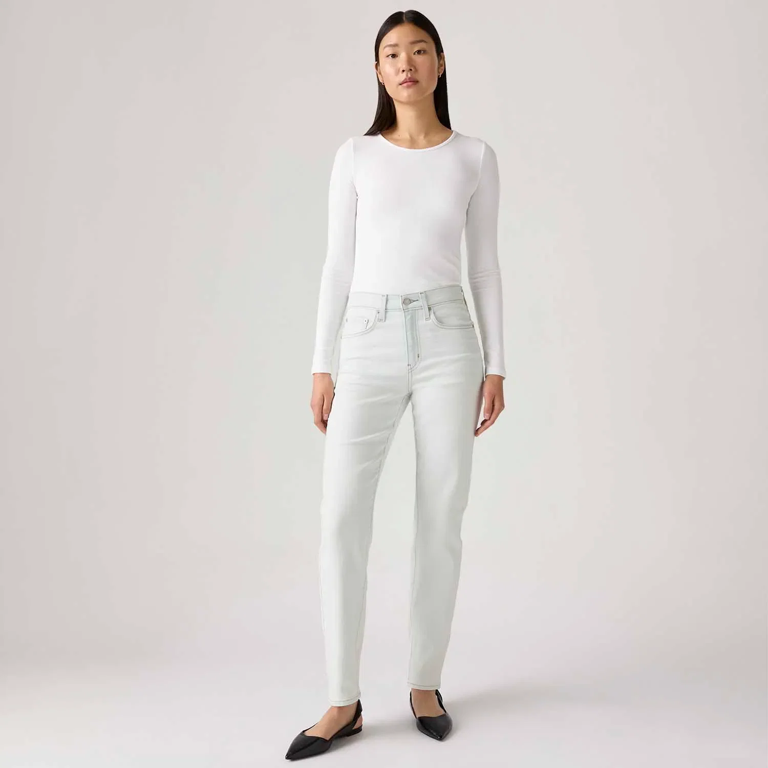 Calça Jeans Levi's® 724® High Rise Straight Branca — imagem 1