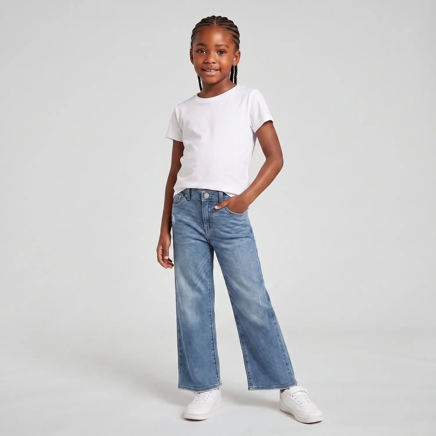 Calça Jeans Levi's® Infantil Wideleg Lavagem Média