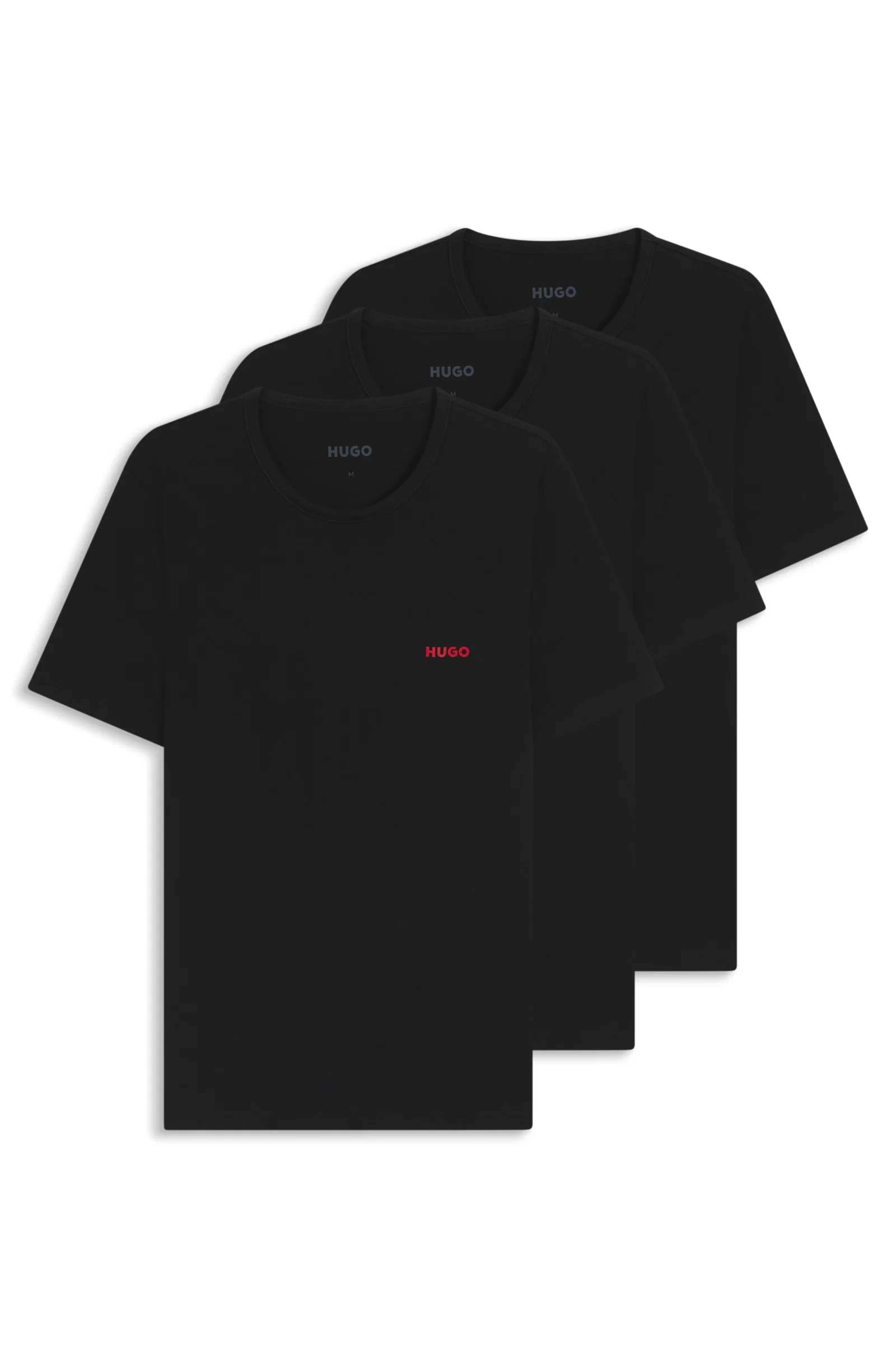 Pack De 3 Camisetas Em Algodão Com Logo Estampado