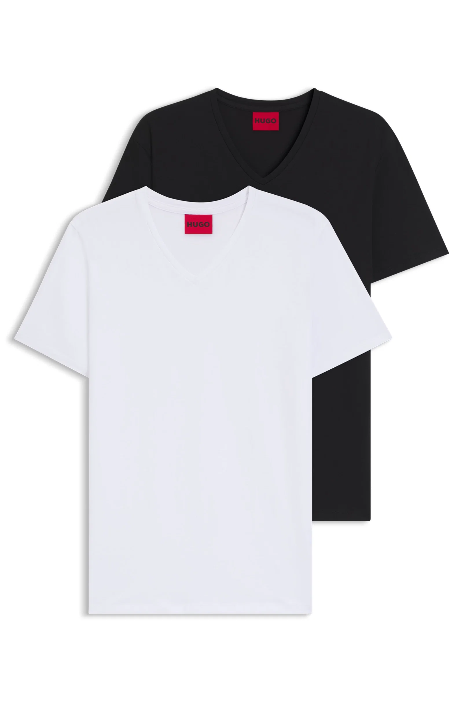 Pack De 2 Camisetas Gola V Em Algodão Stretch — imagem 1