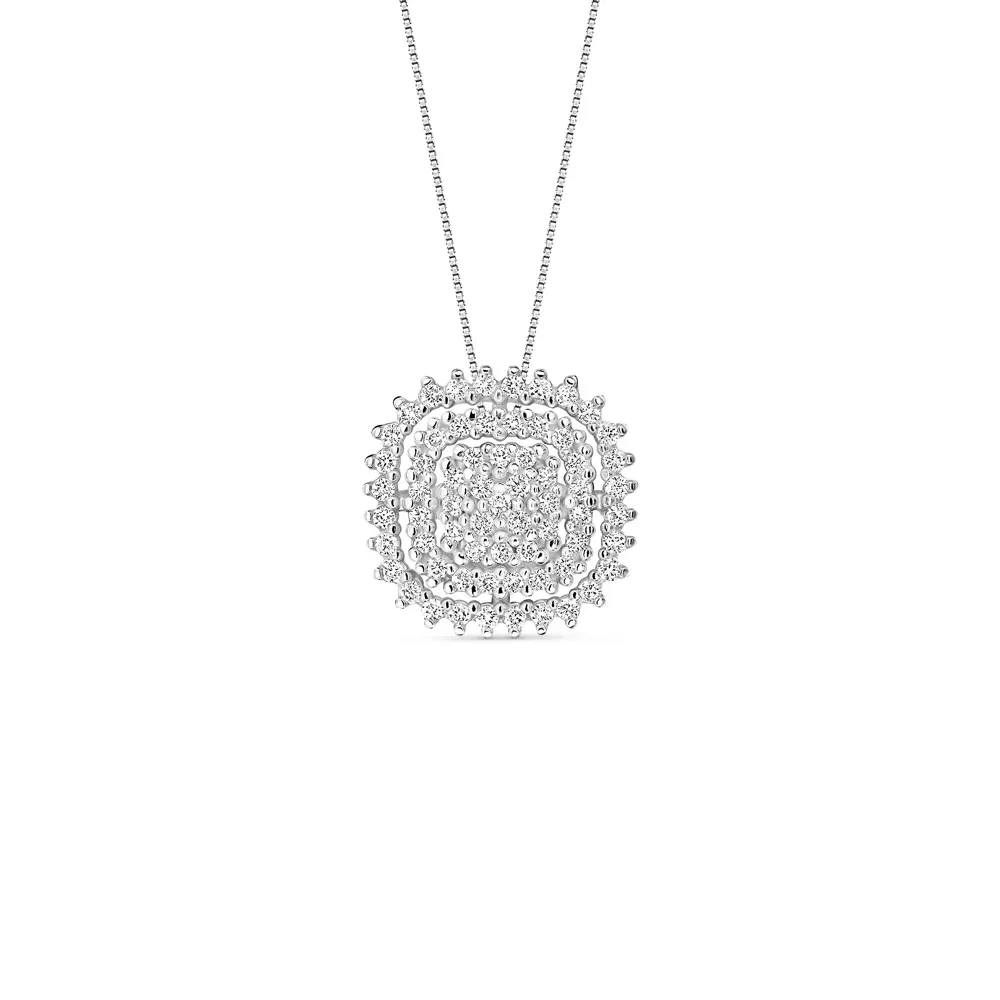 Pingente Clássico Especial em Ouro Branco 18k com Diamantes, 13.5mm — imagem 1