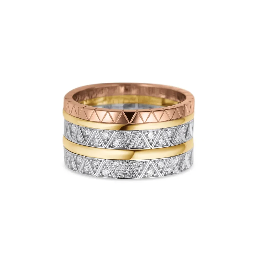 Anel Icona em Ouro Amarelo e Ouro Branco 18k com Diamantes — imagem 1