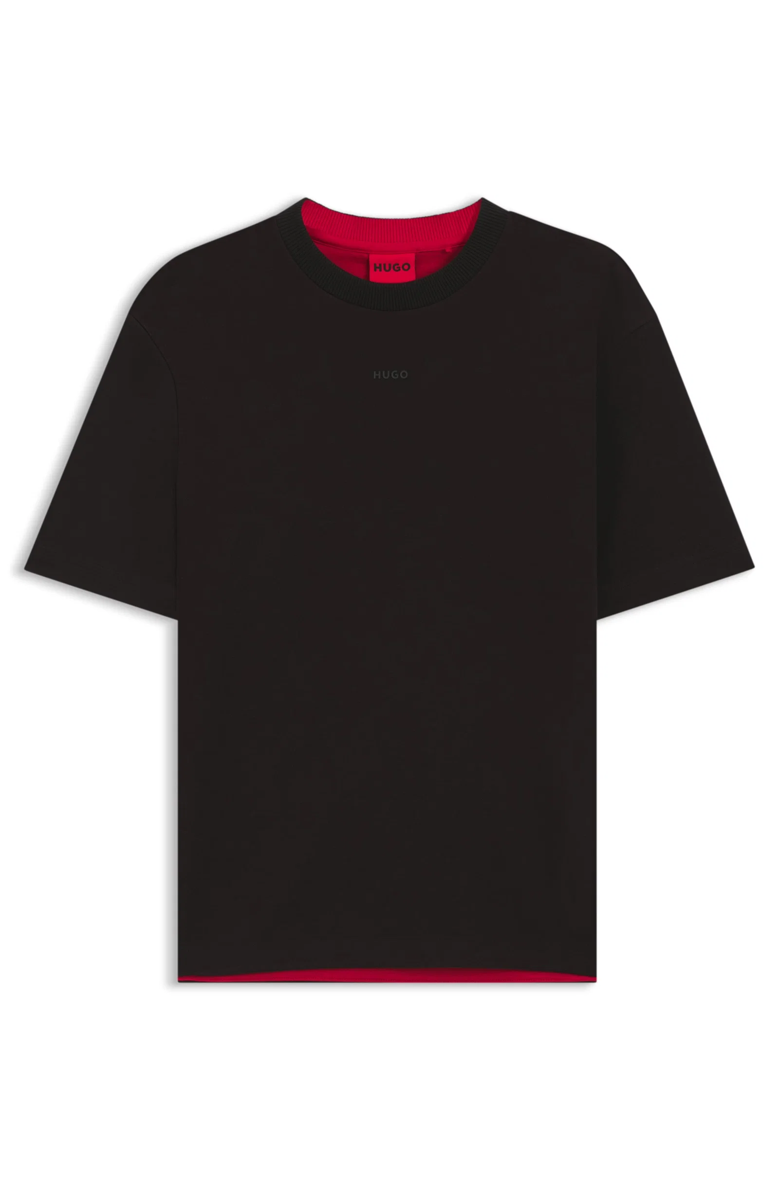 Camiseta Ajuste Descontraído Em Algodão Elástico