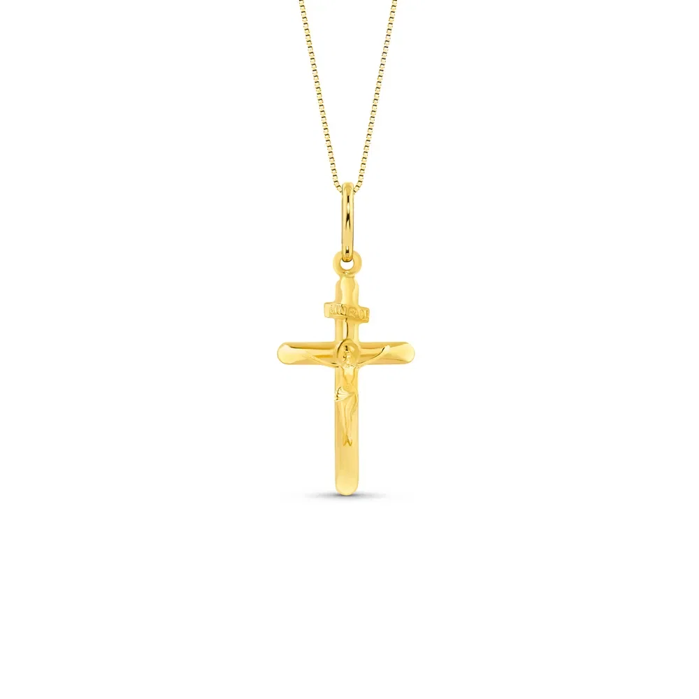 Pingente Cruz Jesus Cristo em Ouro Amarelo 18k, 26.5mm