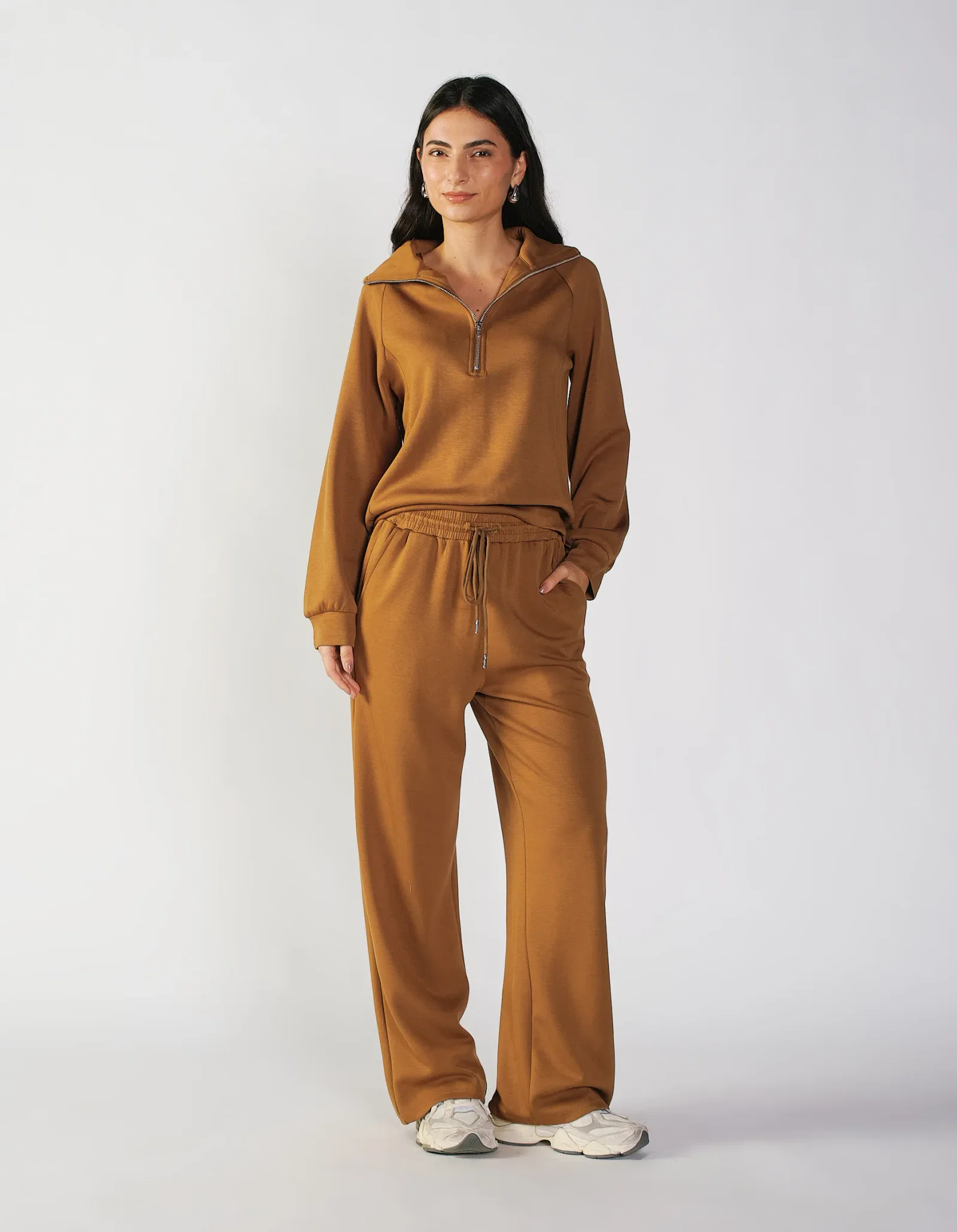 Calça Cós Amarracao Comfy - Caramelo — imagem 1