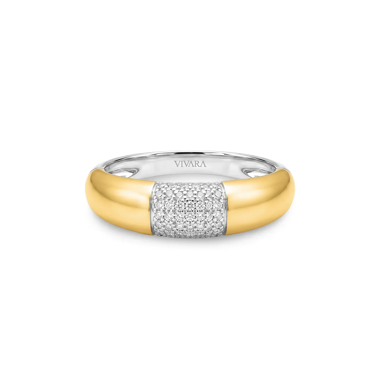 Anel Mykonos em Prata 925 e Ouro Amarelo 18k com Diamantes 0,19 ct — imagem 1