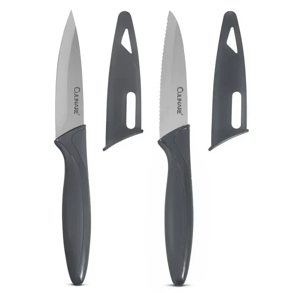 Conjunto 2 Facas de Descascar em Aço Inox Culinare Cinza
