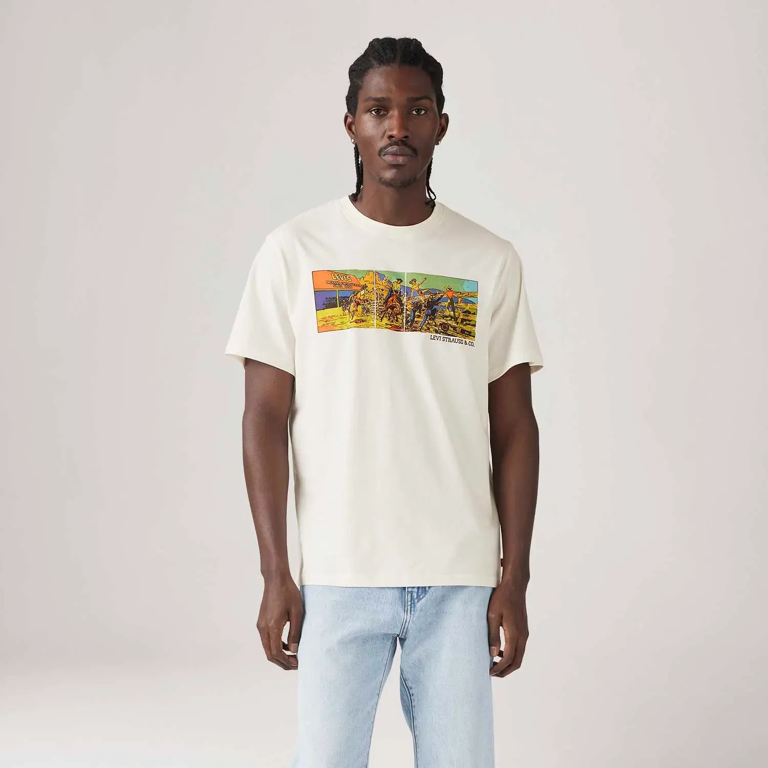 Camiseta Levi's® Relaxed Fit Off White Manga Curta — imagem 1