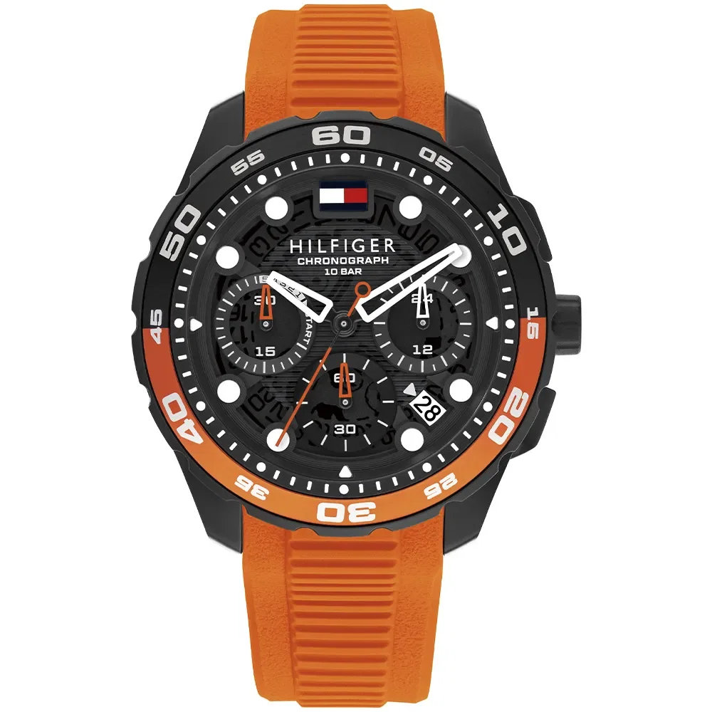 Relógio Tommy Hilfiger TH Regatta Masculino em Borracha Laranja 1792234