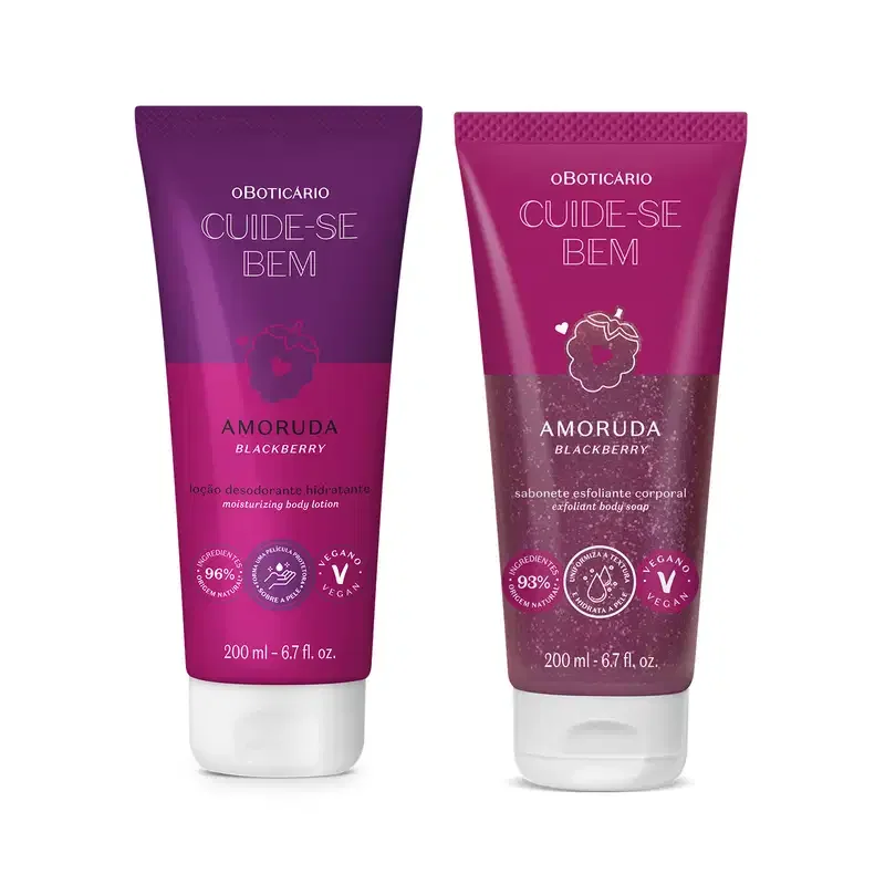 Combo Cuide-se bem Amoruda: Loção Corporal 200ml + Sabonete Esfoliante Corporal 200ml