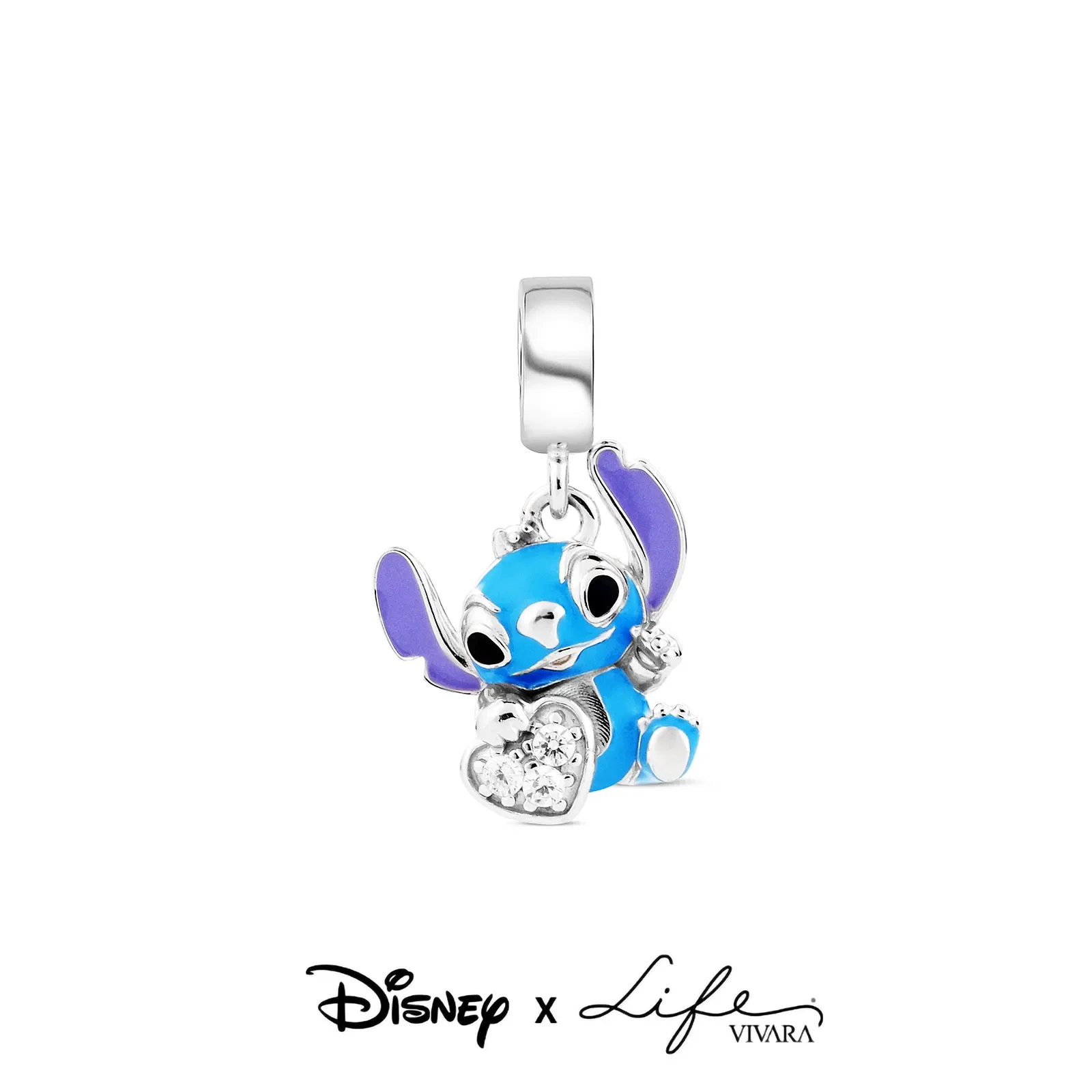 Pingente Life Stitch em Prata 925 com Pedras Incolores e Esmalte — imagem 1
