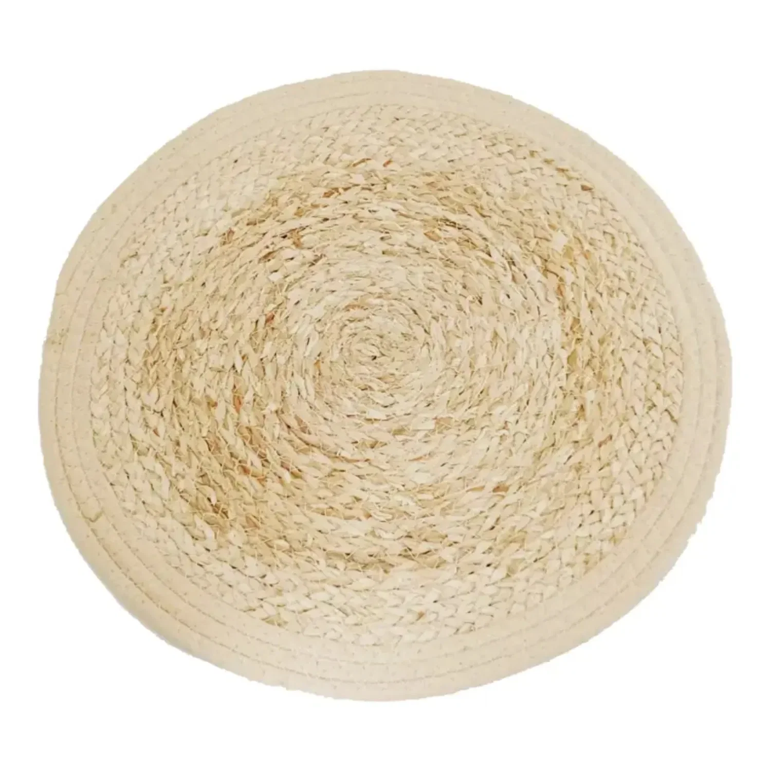 Jogo Americano Redondo em Fibra Natural Bege 38cm Kenya