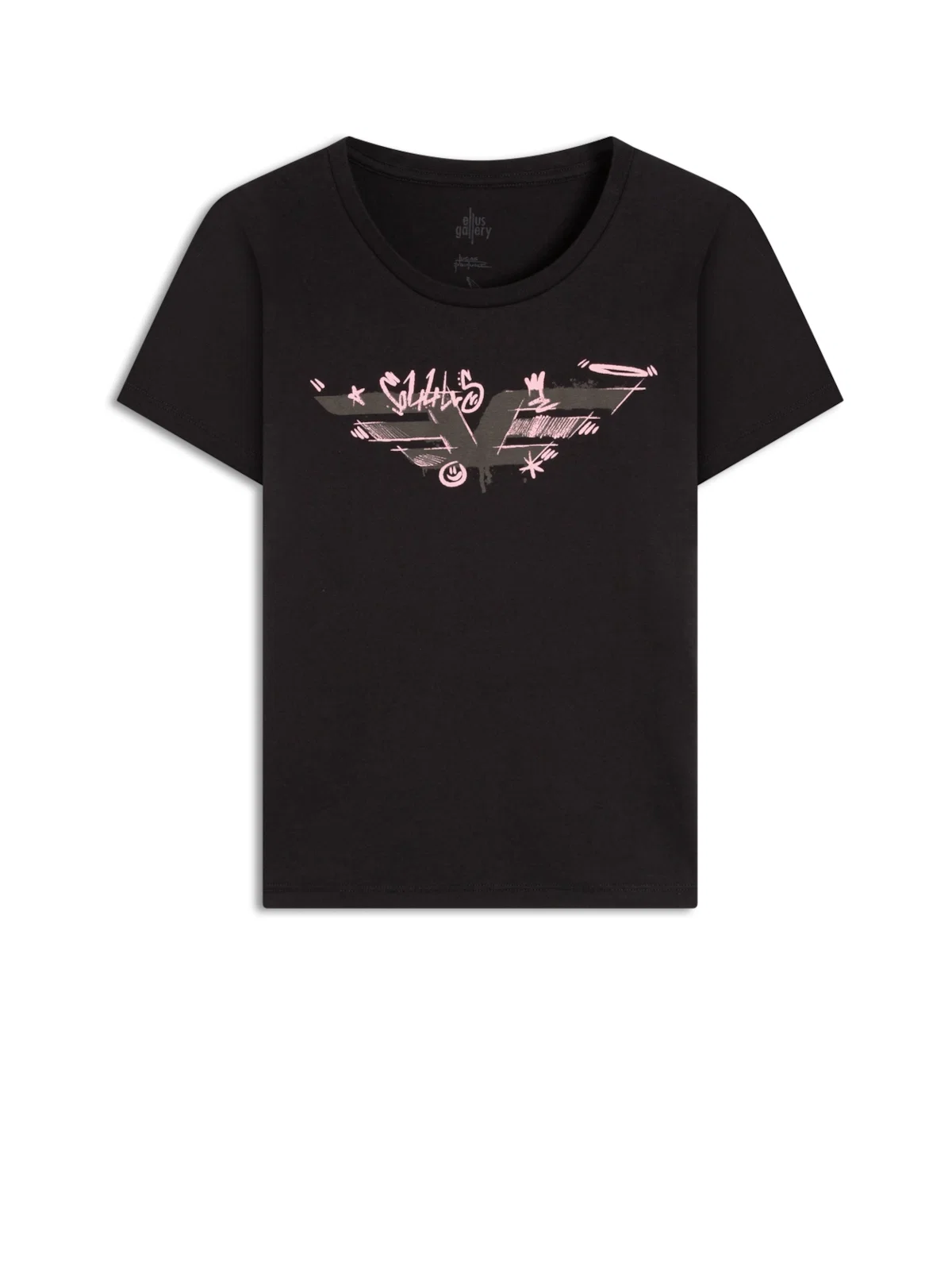 Blusa Easa Graffiti Ellus Preto