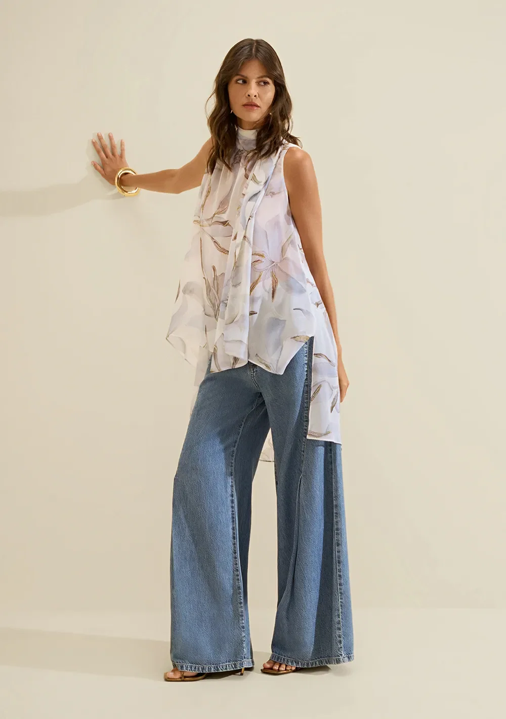 Calça Wide Leg Índigo Azul