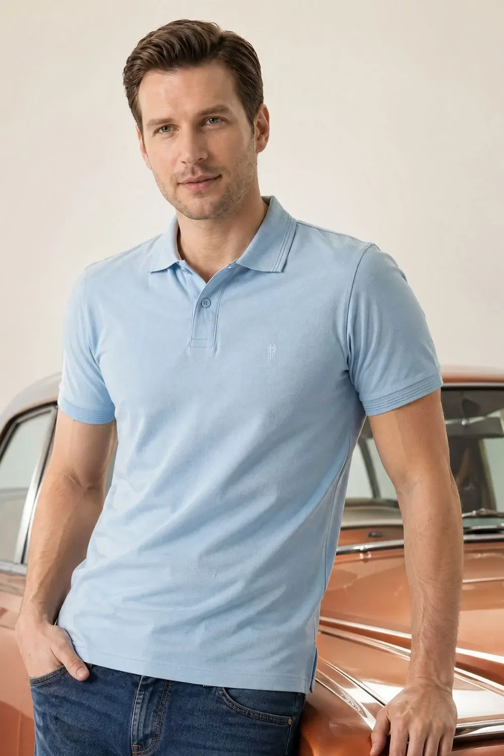 Polo Piquet Lisa Premium Polo Wear Azul Claro