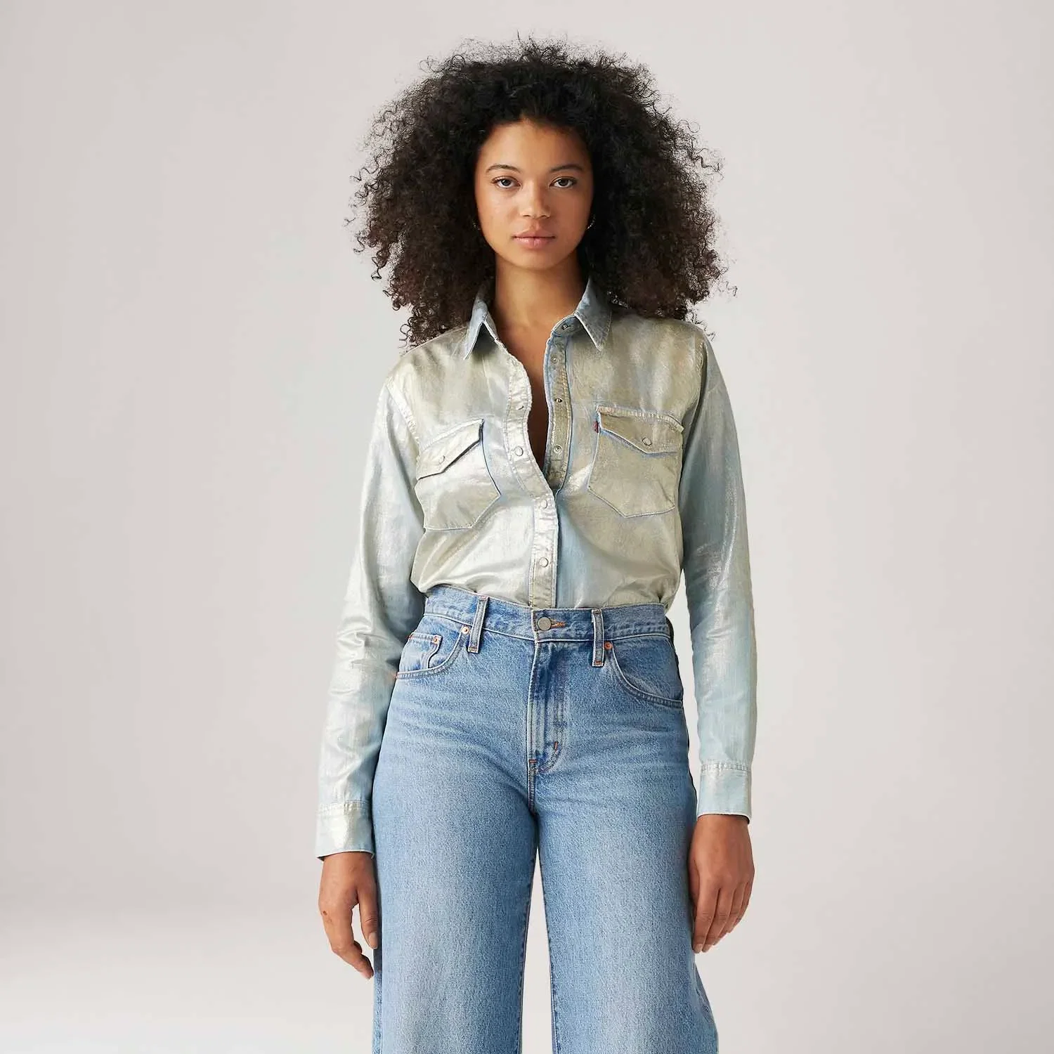Camisa Levi's® Iconic Western Metalizada Manga Longa — imagem 1
