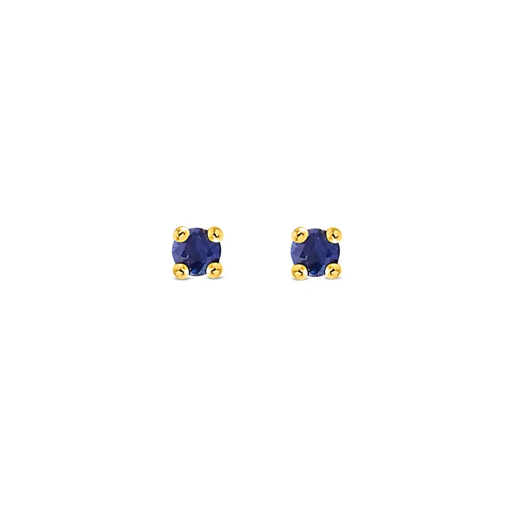 Brinco Baby em Ouro Amarelo 18k com Safiras Azul — imagem 1