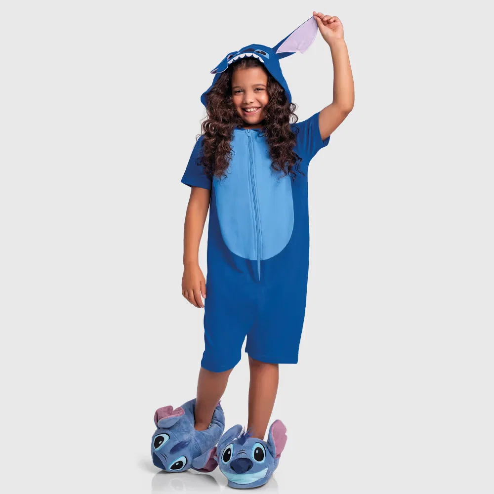 Kigurumi curto Lilo & Stitch em moletinho — imagem 1