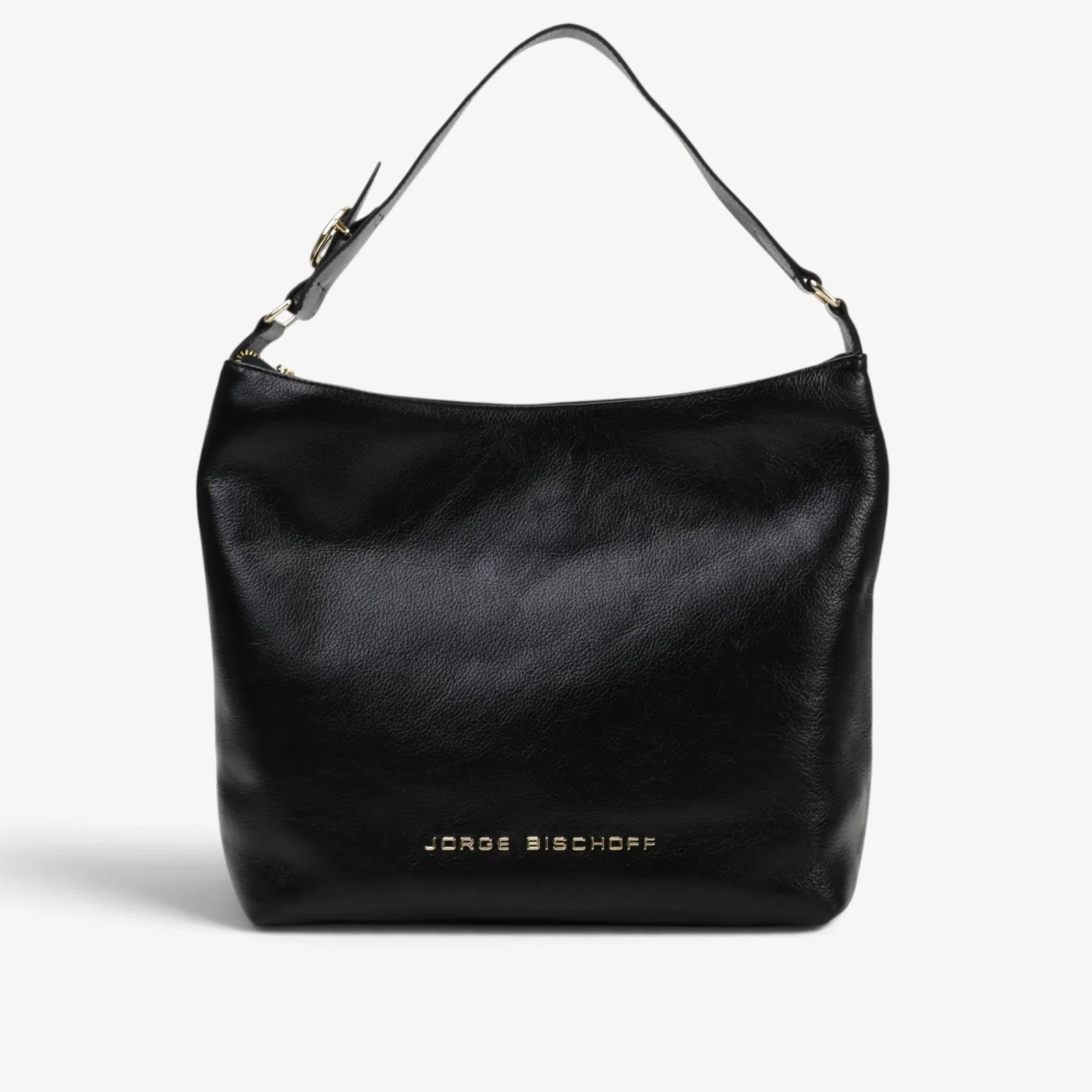 Bolsa Hobo Preto Couro — imagem 1