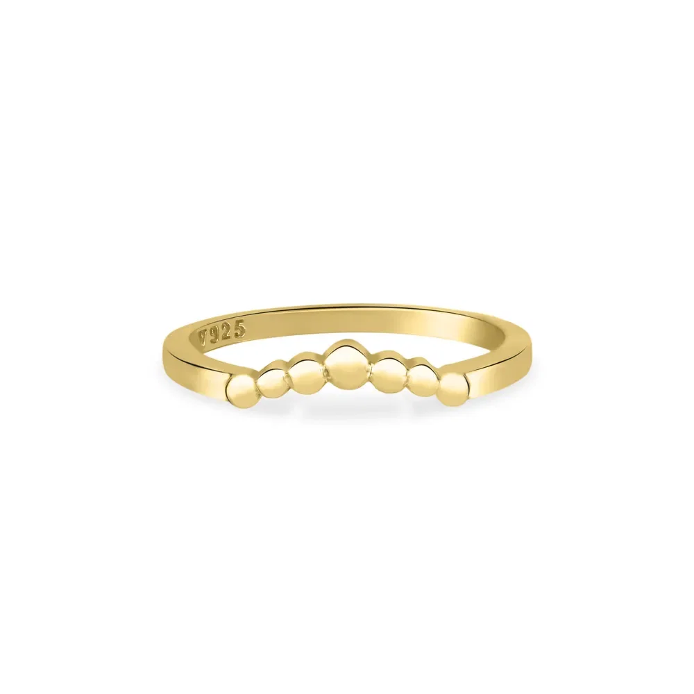 Anel Life Bolinhas em Prata 925 com Banho de Ouro Amarelo 18k