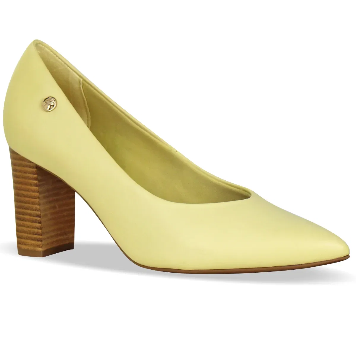 Sapato Couro Atanado Napoli Amarelo Pastel