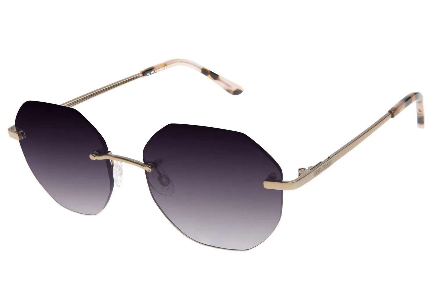 Óculos de Sol Feminino Ótica Chilli Beans Hexagonal Dourado Polarizado — imagem 1