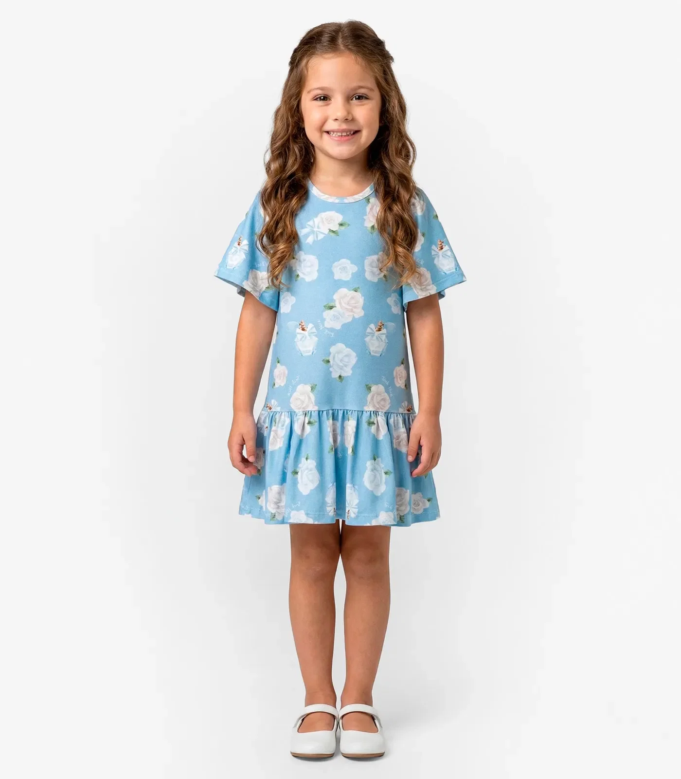 Vestido Infantil em Cotton Leve Trick Nick Azul
