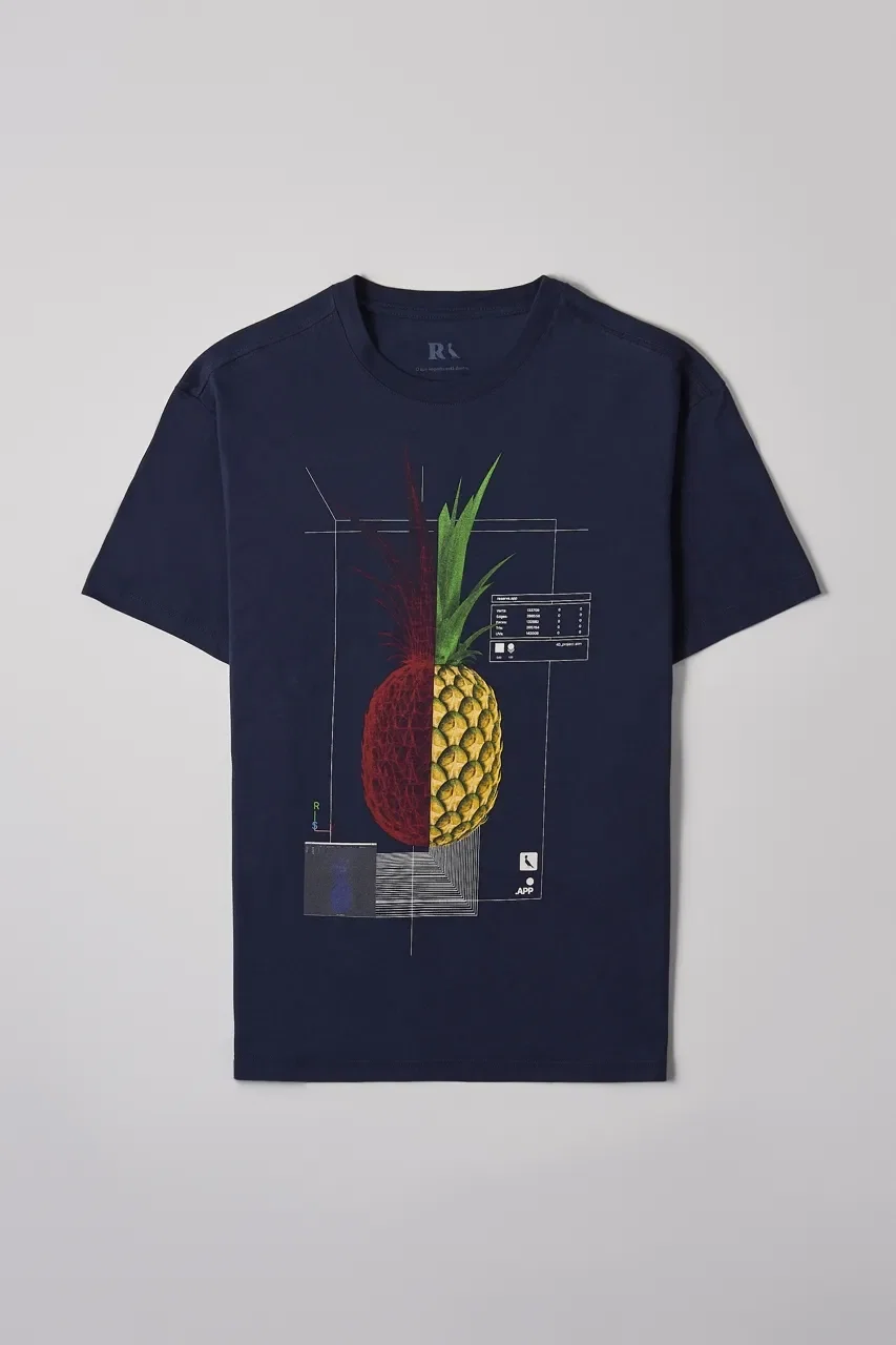 Camiseta Estampada 3D Abacaxi