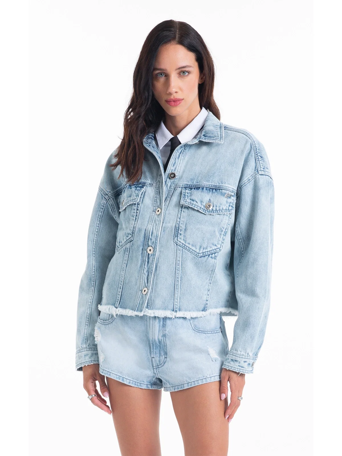 Jaqueta Vintage Denim Oversized Lav.Claro — imagem 1