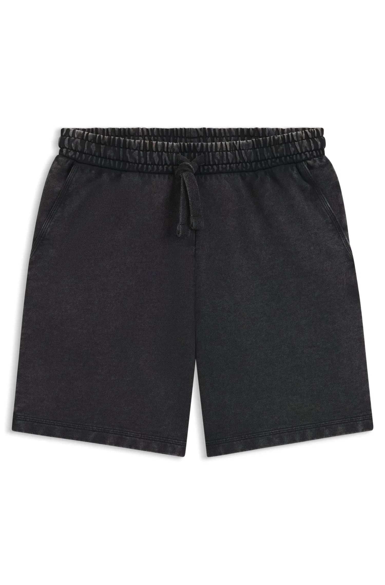 Shorts De Algodão Terry Com Logo Tonal Estampado