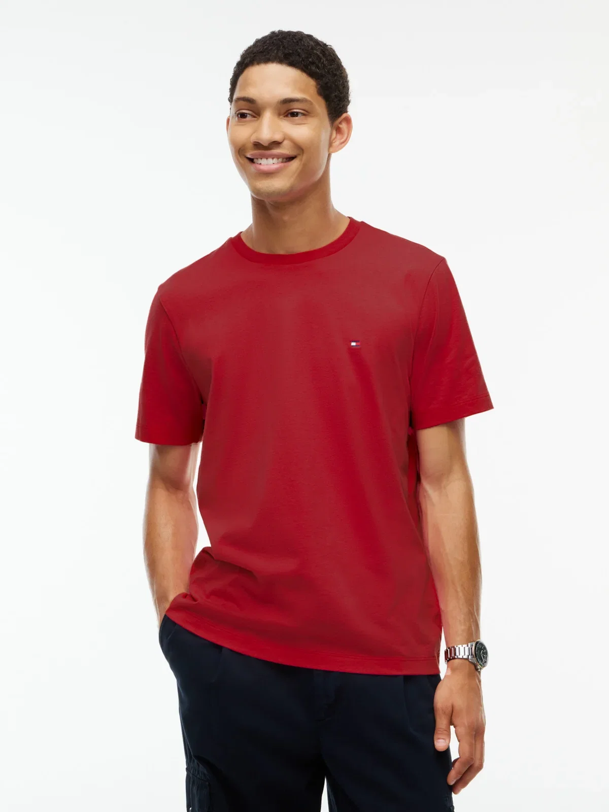 Camiseta TOMMY HILFIGER em Algodão Pima com Gola C — imagem 1