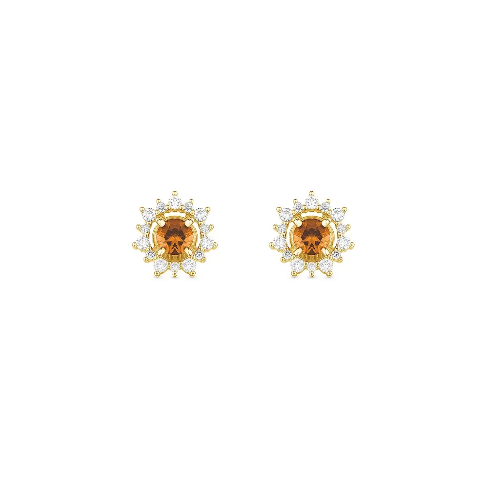 Brinco Olympia em Ouro Amarelo 18k com Citrino e Diamantes — imagem 1
