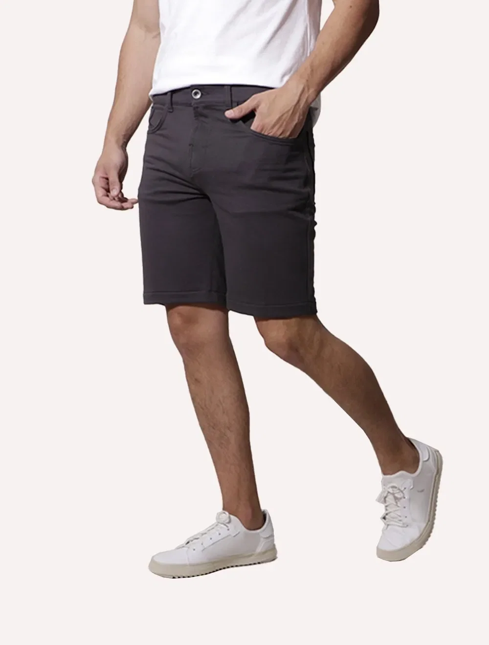 Bermuda Ellus Masculina Moletom Original Parachute 5 Pockets Grafite