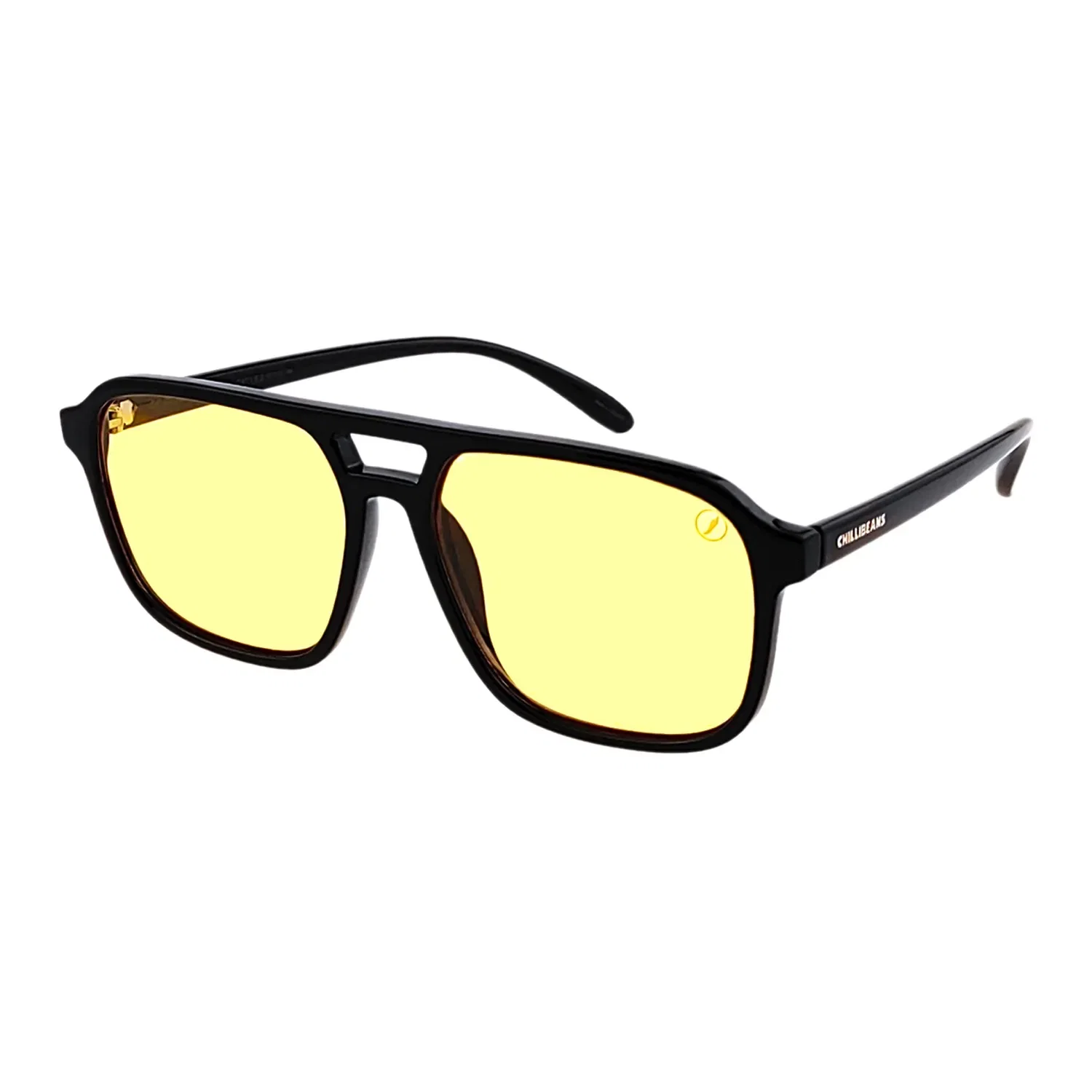Óculos de Sol Masculino Rock In Rio Quadrado Amarelo — imagem 1