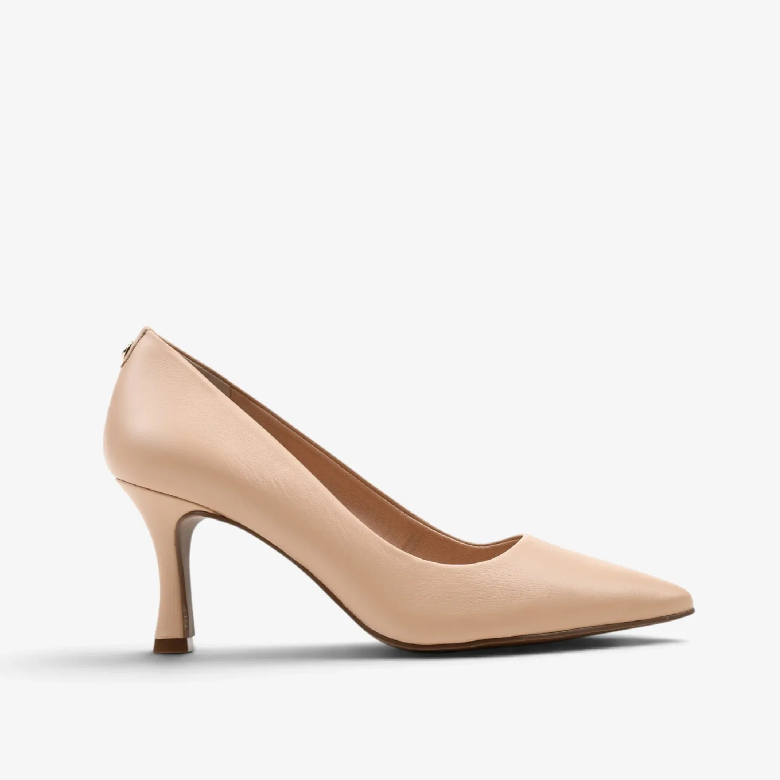 Scarpin Nude Areia Couro