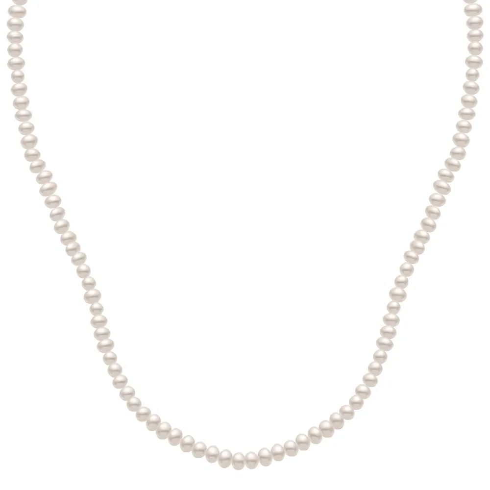 Colar de Pérolas com Ouro Amarelo 18k, 3.5-4 mm