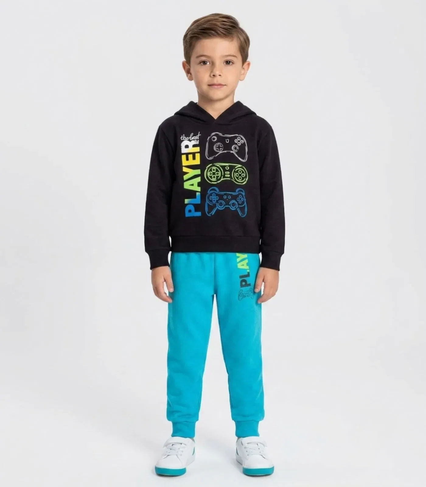 Conjunto Moletom Menino Blusão E Calça Kappes Preto — imagem 1