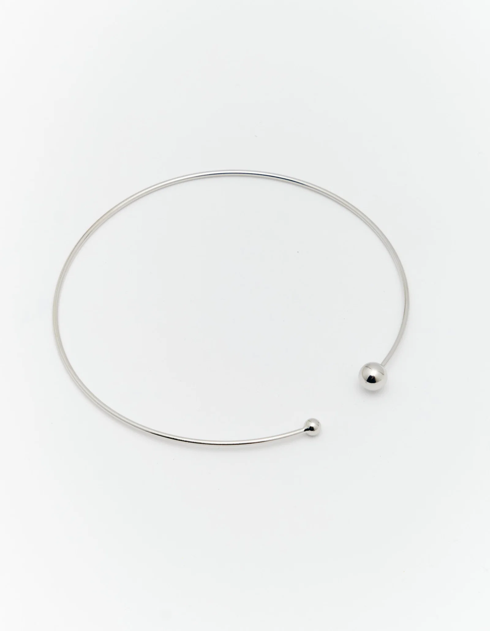 Colar Choker Esfera Dupla - Niquel