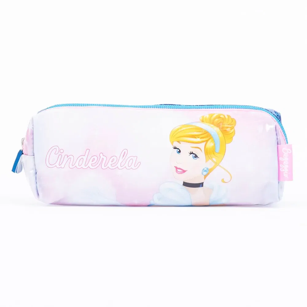 Estojo Escolar Feminino Cinderela Azul